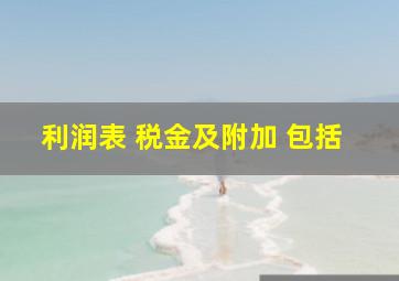 利润表 税金及附加 包括